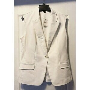 Express Women’s Sleeveless Blazer Jacket Size L , Ivory